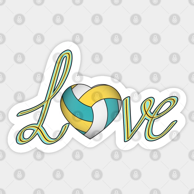 Love Volleyball Sticker by Designoholic